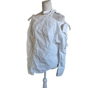 Fabiana Pigna Cutout Shoulder Tie‎ Sleeve Long Sleeve Top Womens Size Large